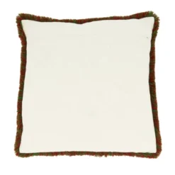 Saro Lifestyle Joyful Jingle Christmas Tree Throw Pillow Cover, 18", Red