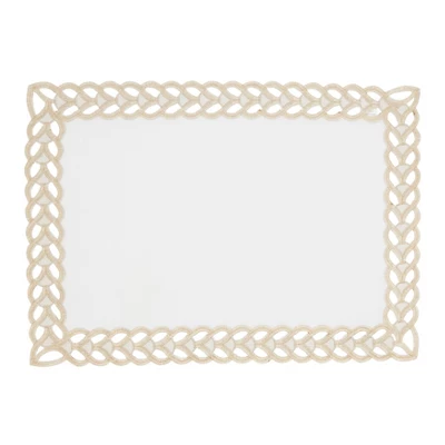 Saro Lifestyle Braided Bliss Border Placemat (Set Of 4), Gold, 14"x20" 3 Saro Lifestyle Braided Bliss Border Placemat (Set Of 4), Gold, 14"x20" - Image 3