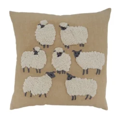 Saro Lifestyle Embroidered Sheep Decorative Pillow Cover -Saro Lifestyle GUEST 8c334214 c022 43b9 a4d8 dc2754a256b7