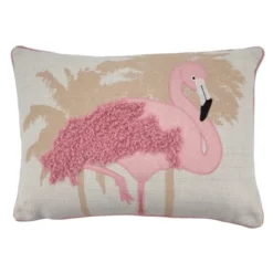 Saro Lifestyle Flamingo Design Throw Pillow With Down Filling -Saro Lifestyle GUEST 8cb0c4f4 5e37 4ca8 9929 110f834413cc