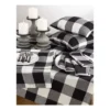 Plaid Table Runner Black - Saro Lifestyle: Cotton, Farmhouse Style, Hand Wash, 72" Long