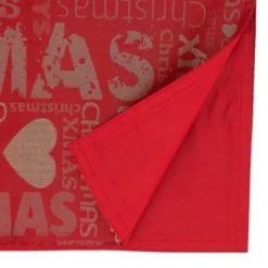 Saro Lifestyle Christmas Runner, Red, 16" X 72"