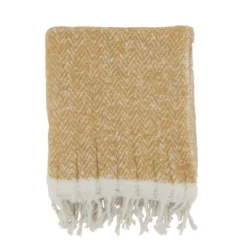 Saro Lifestyle Chic Faux Mohair Herringbone Fringed Throw -Saro Lifestyle GUEST 8ed29079 e91b 4748 a07b 09b4ca568a60