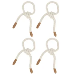Saro Lifestyle Napkin Holder Rings With Knotted Rope Design (Set Of 4)