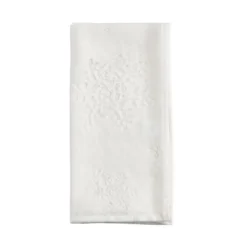 Saro Lifestyle Burnout Snowflakes Table Napkins (Set Of 4), 20"x20", White -Saro Lifestyle GUEST 8fe1020e 122c 472e bb8b acead8920dca