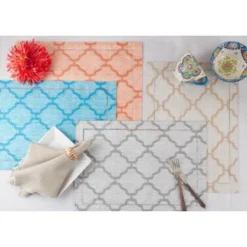 Saro Lifestyle Placemats With Laser-Cut Hemstitch Border (Set Of 4) -Saro Lifestyle GUEST 90d8a481 aa8f 45a4 ae7f d3e5090944cb