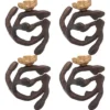 Saro Lifestyle Orchid Design Twigs Napkin Rings (Set Of 4)