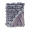 Saro Lifestyle Furry Haven Faux Rabbit Fur Throw, 50"x60", Gray