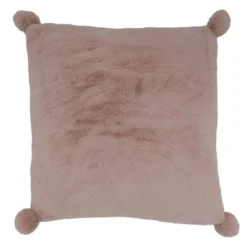 18"x18" Poly-Filled Faux Rabbit Fur Square Throw Pillow - Saro Lifestyle -Saro Lifestyle GUEST 93c51860 c41e 495c b3b1 fad8bebc9033