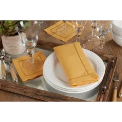 Saro Lifestyle Saro Lifestyle Dinner Napkin With Hemstitch Border Design (Set Of 12) -Saro Lifestyle GUEST 9426473e 0f00 4369 9179 971778ba9dd3