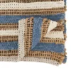 Saro Lifestyle Table Runner With Striped Chindi Design, Blue, 16" X 72"