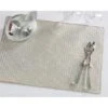 Saro Lifestyle Pandanus Placemat, 13"x19", Silver
