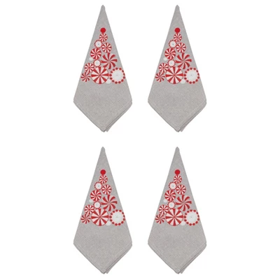 Saro Lifestyle Holiday Table Napkins With Peppermint Christmas Tree Design (Set Of 4) 2 Saro Lifestyle Holiday Table Napkins With Peppermint Christmas Tree Design (Set Of 4) - Image 2