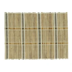Saro Lifestyle Table Mats With Stripe Water Hyacinth Design (Set Of 4), Beige -Saro Lifestyle GUEST 962f3e09 4b20 4f94 8100 8c4e7be44052