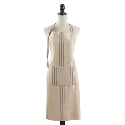 Saro Lifestyle Classic Tie Striped Linen Apron 3 Saro Lifestyle Classic Tie Striped Linen Apron - Image 3