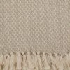 50"x60" Classic Tassel Trim Throw Blanket Beige - Saro Lifestyle