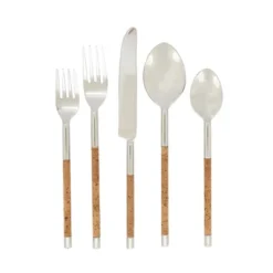 Saro Lifestyle Artisan Cork-Handled Flatware Set, Beige -Saro Lifestyle GUEST 9b3f0a62 6527 4114 a84b 696a9de09715