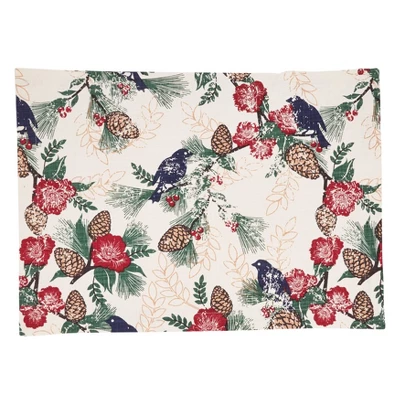 Saro Lifestyle Table Mats With Pinecones And Birds Design (Set Of 4) 4 Saro Lifestyle Table Mats With Pinecones And Birds Design (Set Of 4) - Image 4