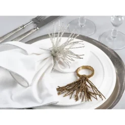 Saro Lifestyle Beaded Spray Design Wedding Special Event Napkin Ring (Set Of 4) -Saro Lifestyle GUEST 9c3f2848 7a3c 40bc ae4a 0c4be3b3ff49