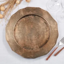 Saro Lifestyle Vintage Inspired Hammered Plate With Scalloped Rim (Set Of 4) -Saro Lifestyle GUEST 9cdff085 30ee 449a a9bc fb9f54f53f7f