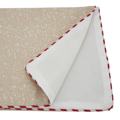 16" X 72" Foil Print Candy Cane Piping Runner Silver - SARO Lifestyle: Traditional Holiday Table Decor, Fits 36" To 48" Tables 1 16" X 72" Foil Print Candy Cane Piping Runner Silver - SARO Lifestyle: Traditional Holiday Table Decor, Fits 36" To 48" Tables