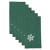 Saro Lifestyle Handmade Snowflake Embroidery Napkin With Hemstitched Border (Set Of 6), 20"x20", Jasper Green