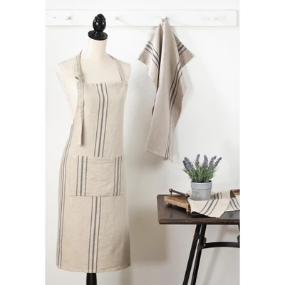 Saro Lifestyle Classic Tie Striped Linen Apron 2 Saro Lifestyle Classic Tie Striped Linen Apron - Image 2