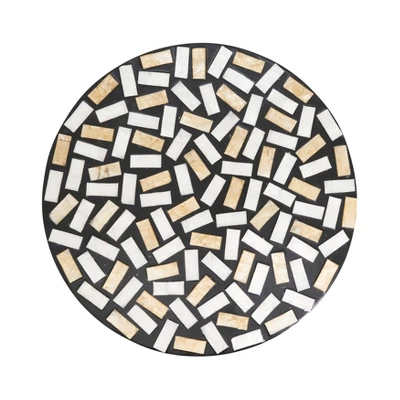 Saro Lifestyle Natural Shell Fragment Placemat (Set Of 4), 15"x15", Black 5 Saro Lifestyle Natural Shell Fragment Placemat (Set Of 4), 15"x15", Black - Image 5