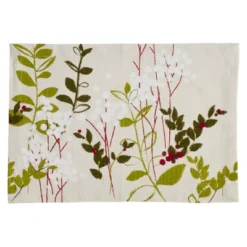 Saro Lifestyle Holiday Botanical Placemat, 14"x20" Oblong, Natural (Set Of 4) -Saro Lifestyle GUEST 9f1614b8 d58b 4815 a02a b16a3b0f2fff