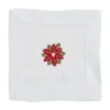 Saro Lifestyle Poinsettia Embroidered Cocktail Napkins (Set Of 12)