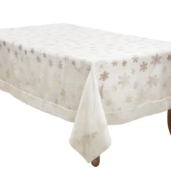 Saro Lifestyle Christmas Tablecloth With Burnout Snowflakes -Saro Lifestyle GUEST a1cc3e68 0bc7 402a bcec f2e9ed9be1ef