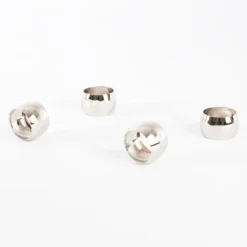 Saro Lifestyle Round Shape Napkin Ring (Set Of 4), Silver
