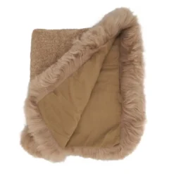 Saro Lifestyle Wildly Cozy Llama Fur Throw Blanket With Lamb Fur Border