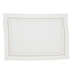 Saro Lifestyle Chain Of Elegance Embroidered Chainlink Placemat (Set Of 4), 14"x20", Gold