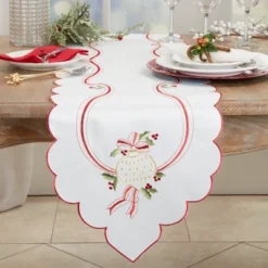 Saro Lifestyle Embroidered Table Runner With Christmas Design 6 Saro Lifestyle Embroidered Table Runner With Christmas Design -Saro Lifestyle GUEST a3e21817 bacc 4bfa ac08 a9aea589c6cf