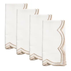 Saro Lifestyle Embroidered Polka Dot Napkin W/ Scallop Edge (Set Of 4) -Saro Lifestyle GUEST a4079c5f cdb8 43ed b43a e507396d0d2f