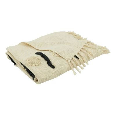 50"x60" Dash Dot Tufted Design Throw Blanket - Saro Lifestyle 1 50"x60" Dash Dot Tufted Design Throw Blanket - Saro Lifestyle