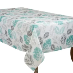 Saro Lifestyle Leaf Print Tablecloth, Mint, 50" X 70" -Saro Lifestyle GUEST a49379c3 858b 47ec 80c4 4991e452229a