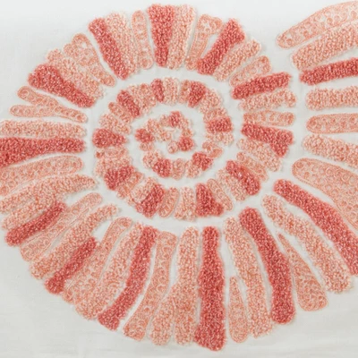 Saro Lifestyle Coastal Embroidered Seashell Table Runner, 16"x72", Orange 2 Saro Lifestyle Coastal Embroidered Seashell Table Runner, 16"x72", Orange - Image 2