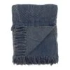 Saro Lifestyle Cotton Throw Blanket With Tufted Fringe Design, 50"x60", Blue