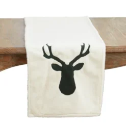 Saro Lifestyle Faux Fur Reindeer Table Runner, 16"x72", Green -Saro Lifestyle GUEST a639a3bb dcc8 4901 85a8 bc39e79b2885