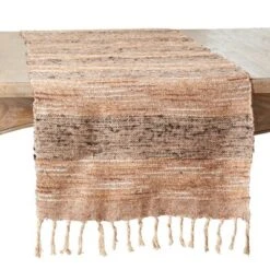 Saro Lifestyle Table Runner With Stripe Design, 16"x72", Brown -Saro Lifestyle GUEST a673fc3d 4482 49b2 9ece 4a22b6abf182