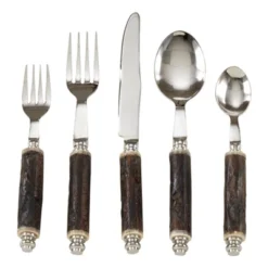 Saro Lifestyle Bark Wood Flatware, Black (Set Of 5) -Saro Lifestyle GUEST a6eff945 7dff 411c 83e5 9e5f95e1aa6a