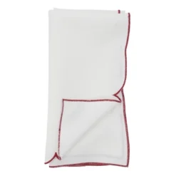 Saro Lifestyle Embroidered Christmas Napkin, 20" Square, Ivory (Set Of 4)