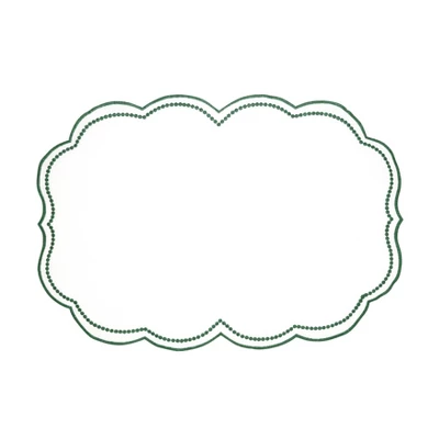 Saro Lifestyle Embroidered Polka Dot Placemat W/ Scallop Edge (Set Of 4) 5 Saro Lifestyle Embroidered Polka Dot Placemat W/ Scallop Edge (Set Of 4) - Image 5