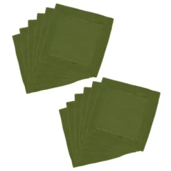 Saro Lifestyle Saro Lifestyle Hemstitch Border Design Dinner Napkins (Set Of 12)