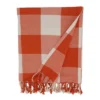 Saro Lifestyle Saro Lifestyle Cotton Throw With Buffalo Plaid Design, Orange, 50"x60"