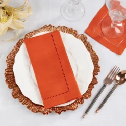 Saro Lifestyle Hemstitched Border Dinner Napkin (Set Of 12) -Saro Lifestyle GUEST af825551 3e13 45c9 ab53 12e1e32761ef