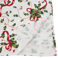 Saro Lifestyle 60"x140" Holly And Ribbon Tablecloth