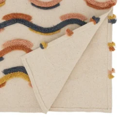 Saro Lifestyle Table Runner With Fringe Lace Appliqué Design, Multi, 16" X 72"